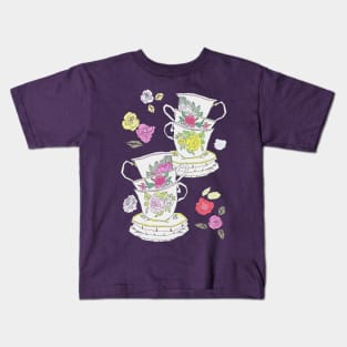 Vintage Tea Cups Kids T-Shirt